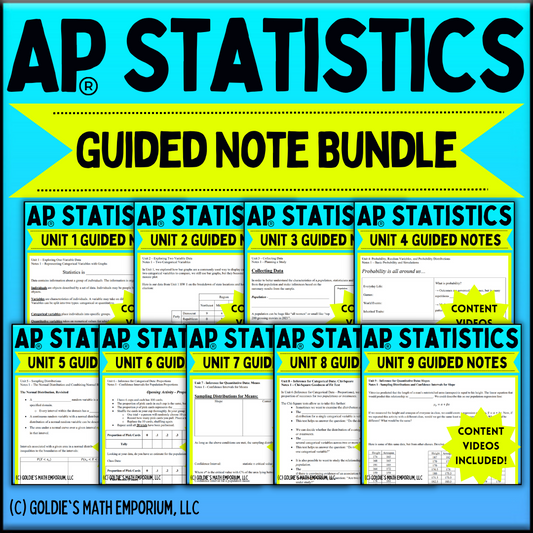 Goldie’s Guided Note Bundle for AP® Statistics